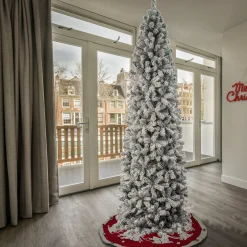 9 ft. Acacia Flocked Slim Tree Slim|Unlit