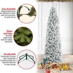 9 ft. Acacia Flocked Slim Tree Slim|Unlit