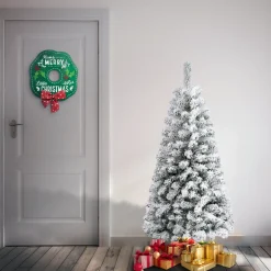 New 4.5 ft. Acacia Flocked Tree Full|Unlit
