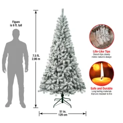 New 7.5 ft. Acacia Flocked Tree Unlit|7 To 7.5 Feet