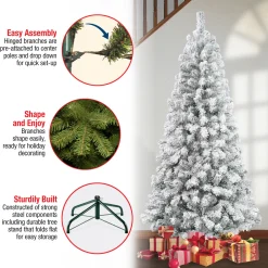 New 7.5 ft. Acacia Flocked Tree Unlit|7 To 7.5 Feet