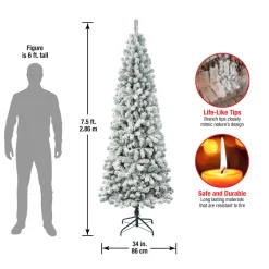 7.5 ft. Acacia Medium Flocked Tree Medium|Unlit