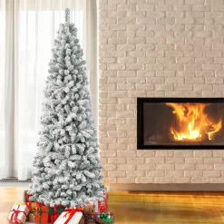 7.5 ft. Acacia Medium Flocked Tree Medium|Unlit