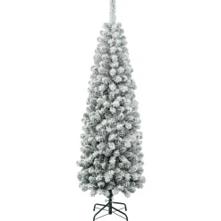 Sale 6 ft. Acacia Pencil Slim Flocked Tree Unlit|6 To 6.5 Feet