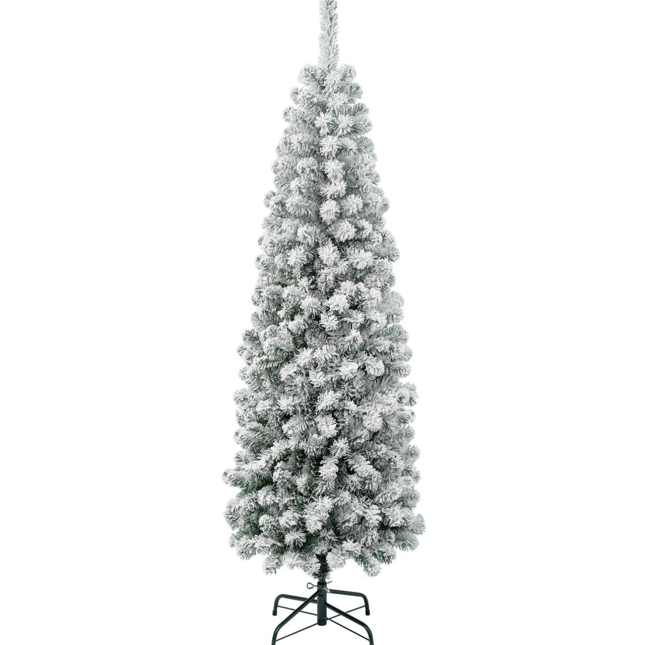 Sale 6 ft. Acacia Pencil Slim Flocked Tree Unlit|6 To 6.5 Feet