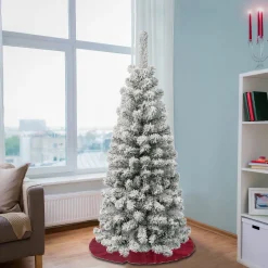 New 4.5 ft. Acacia Pencil Slim Flocked Tree Pencil Slim|Unlit