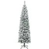 Hot 7.5 ft. Acacia Pencil Slim Flocked Tree Pencil Slim|Unlit