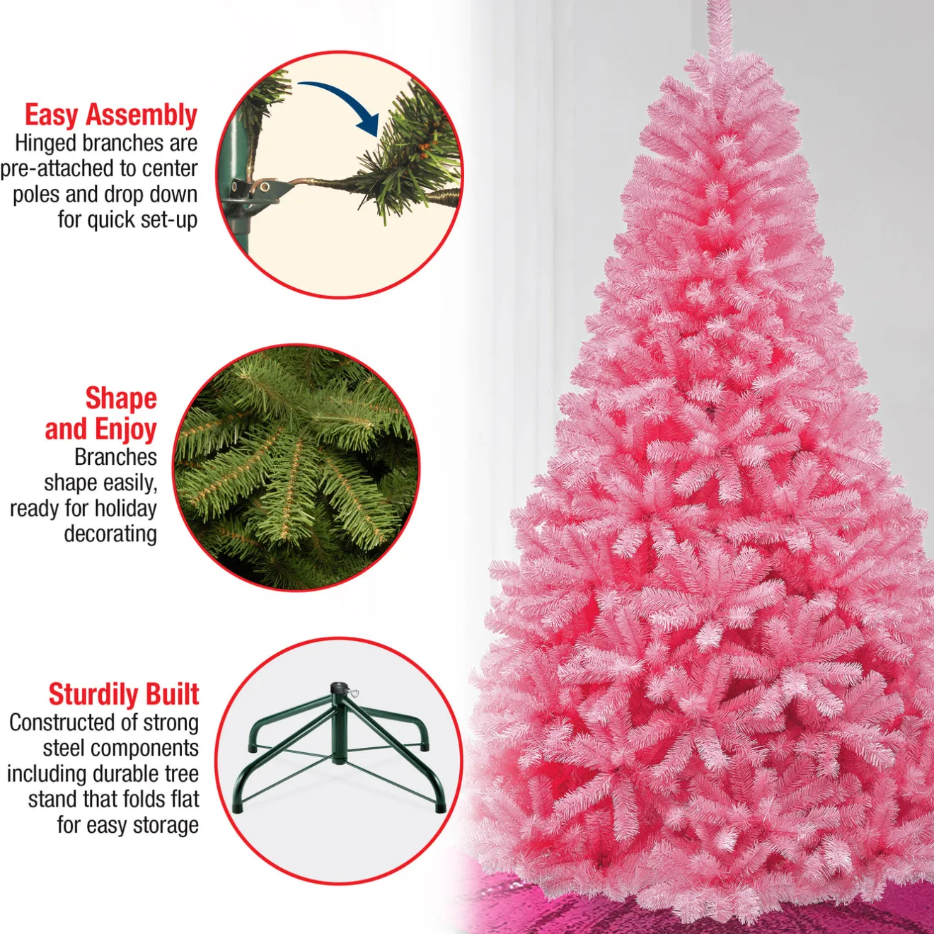 Outlet 7.5 ft. Color Pop Pink Tree Full|Unlit