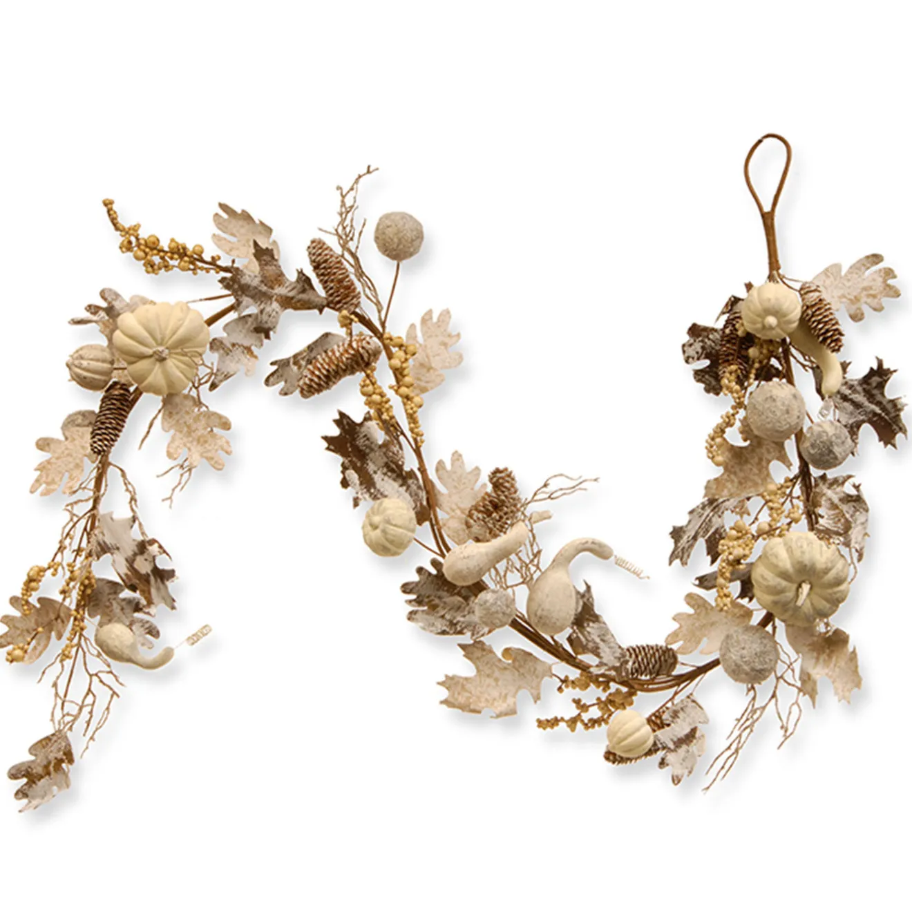 Hot 6 ft. Fall Garland with Pumpkins, Gourds, Maple Leaves, Pinecones, Berry Clusters Garlands