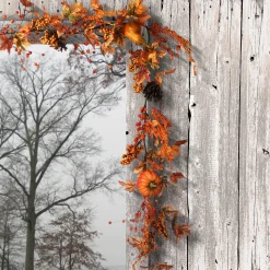 Best 6 ft. Fall Garland with Pumpkins, Pinecones, Berry Clusters, Maple Leaves Garlands