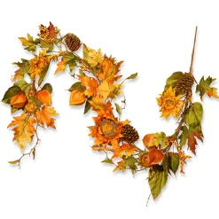 6 ft. Fall Garland with Sunflowers, Pinecones, Berry Clusters, Maple Leaves Garlands