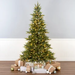 Outlet 6.5 ft. Festive Fern Tree with Clear Lights Full|6 To 6.5 Feet
