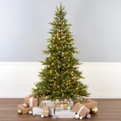 Clearance 7.5 ft. Festive Fern Tree with Clear Lights Full|7 To 7.5 Feet