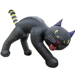 Discount 20 ft. Halloween Black Cat Inflatable Decoration with LED Lights Inflatable Decorations