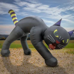 Discount 20 ft. Halloween Black Cat Inflatable Decoration with LED Lights Inflatable Decorations