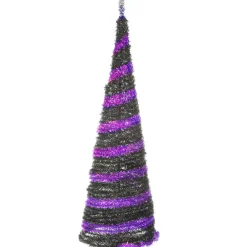 Outlet 7.5 ft. Halloween Pre-Lit Black Tree with LED Lights Trees