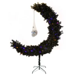 Best 6 ft. Halloween Pre-Lit Moon Shaped Tree Decoration with LED Lights Indoor Decorations