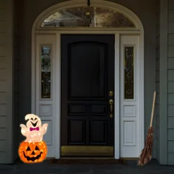 Online 2 ft. Halloween Pre-Lit Pumpkin and Ghost Lawn Decoration with LED Lights Outdoor Decorations
