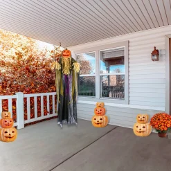 Best 6 ft. Halloween Pre-Lit Sound Activated Animated Hanging Scarecrow with LED Lights Animated Decorations
