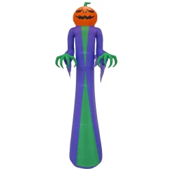 12 ft. Halloween Pumpkin Ghost Inflatable Decoration with LED lights Inflatable Decorations