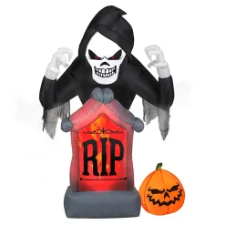 Sale 6 ft. Halloween Shaking Grim Reaper Inflatable and Animated Decoration Animated Decorations