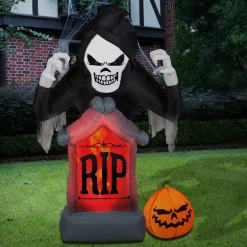 Sale 6 ft. Halloween Shaking Grim Reaper Inflatable and Animated Decoration Animated Decorations