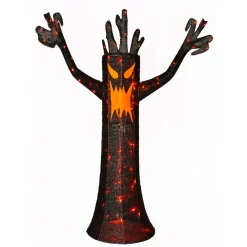 Hot 4 ft. Halloween Spooky Tree Outdoor Lawn Decoration with LED Lights Outdoor Decorations