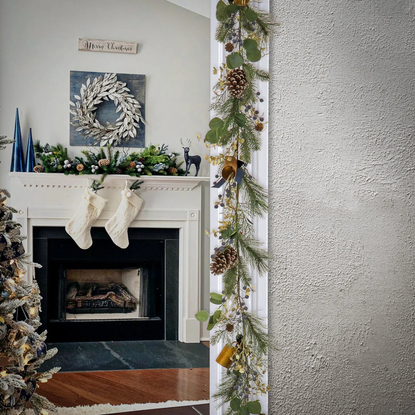 New 6 ft. HGTV Home Collection Swiss Chic Garland Unlit Christmas Garlands|3-6 Feet Christmas Garlands