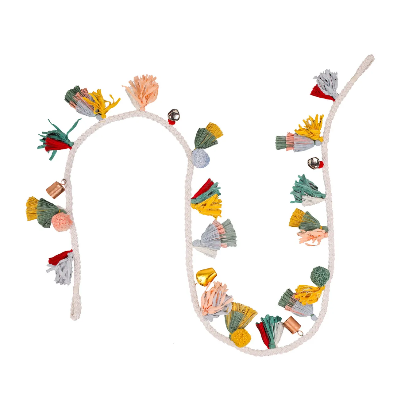 Outlet 6 ft. HGTV Home Collection Multicolor Boho Garland Unlit Christmas Garlands|3-6 Feet Christmas Garlands