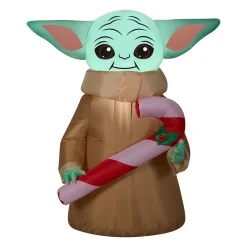 Best 3.5 ft. Inflatable Baby Yoda with LED Lights Inflatable Decorations