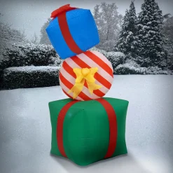 New 6 ft. Inflatable Blow Up Giftbox Combination Inflatable Decorations