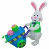 Clearance 4 ft. Inflatable Easter Bunny with Wheelbarrow Decoration Inflatable Decorations