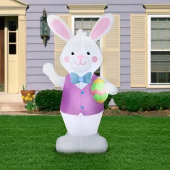 Outlet 7 ft. Inflatable Easter Bunny with Egg Decoration Inflatable Decorations