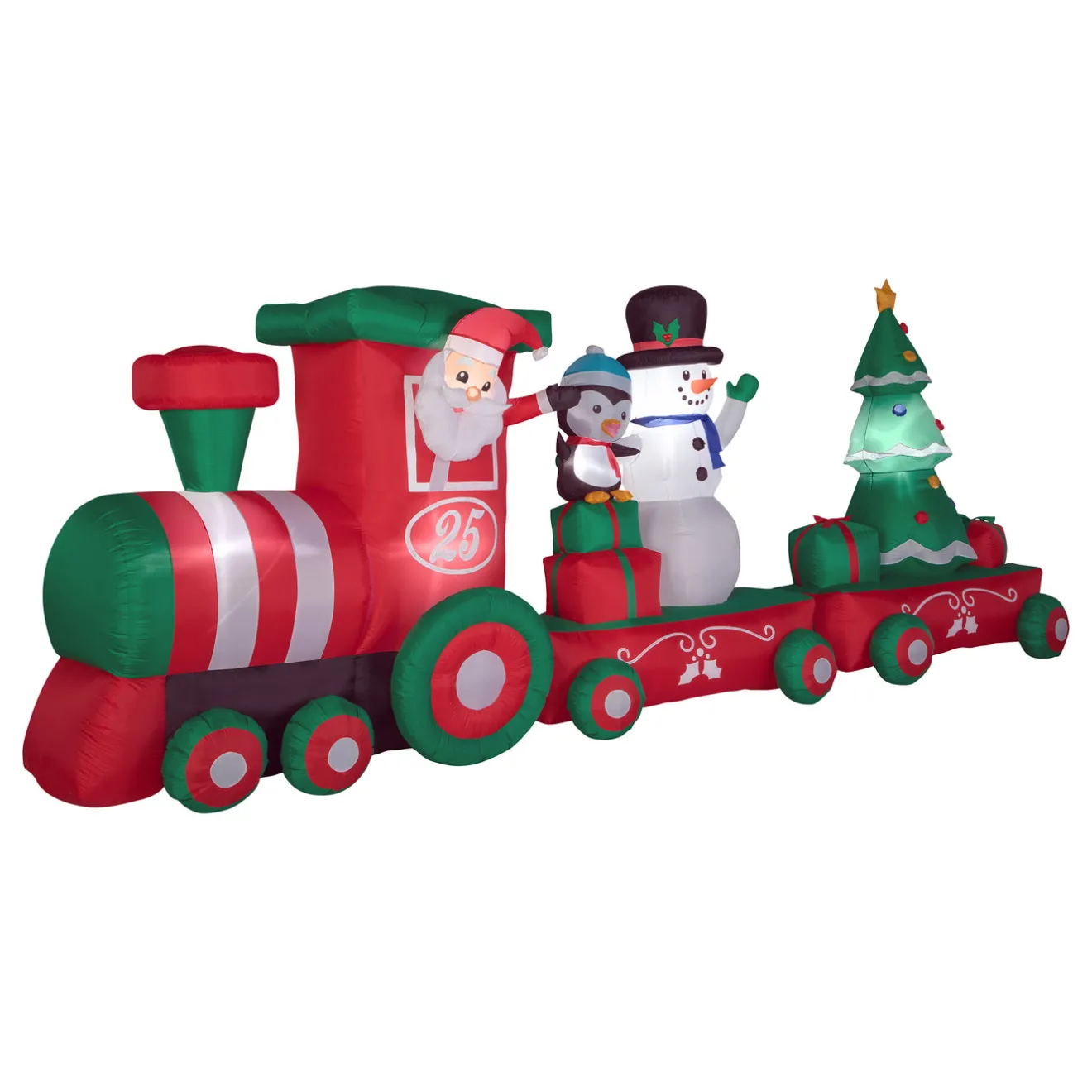 16 ft. Inflatable Holiday Train with LED Lights Inflatable Decorations