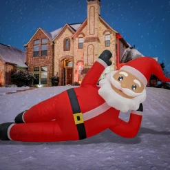 Clearance 12 ft. Inflatable Prelit Relaxing Santa Inflatable Decorations