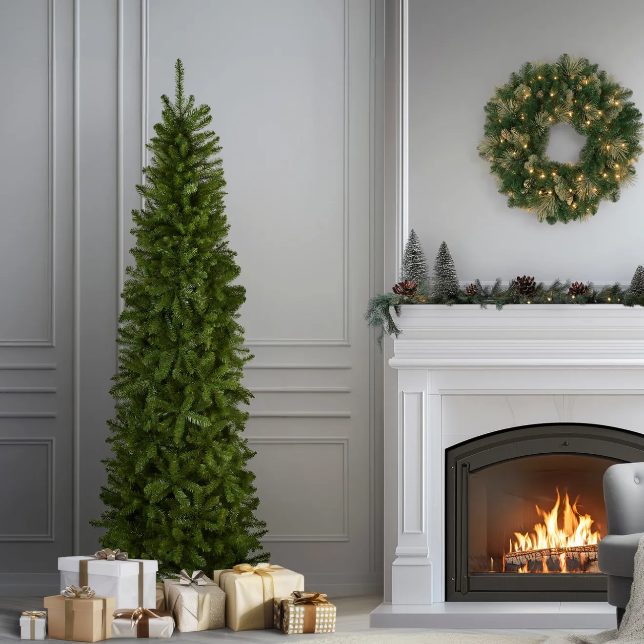 Sale 7 ft. Kingswood Fir Pencil Tree Pencil Slim|Unlit