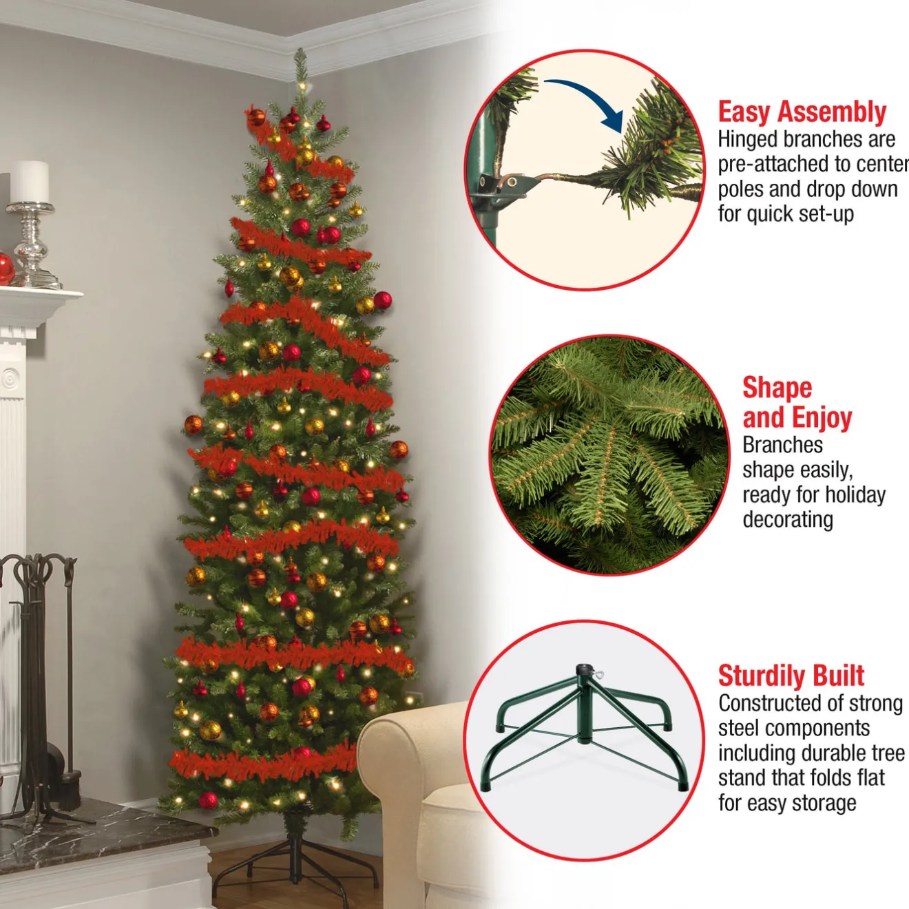 Sale 7 ft. Kingswood Fir Pencil Tree Pencil Slim|Unlit