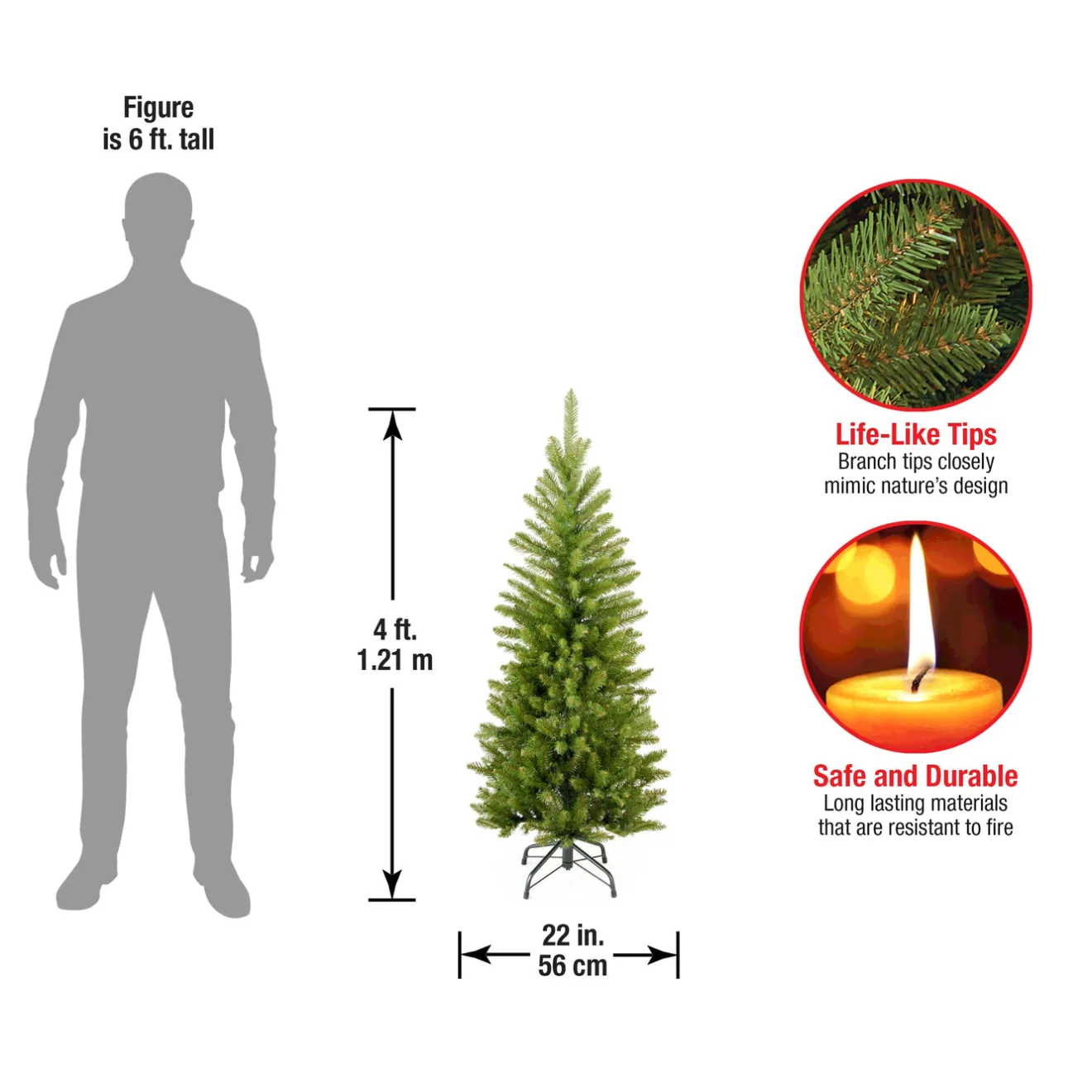 Discount 4 ft. Kingswood Fir Pencil Tree Pencil Slim|Unlit
