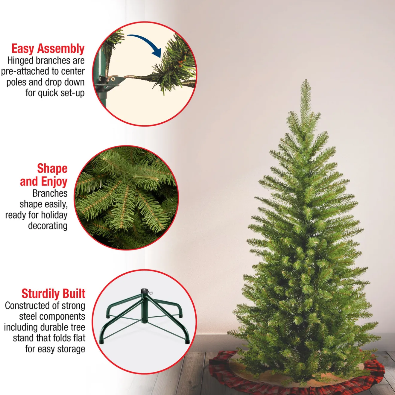 Discount 4 ft. Kingswood Fir Pencil Tree Pencil Slim|Unlit