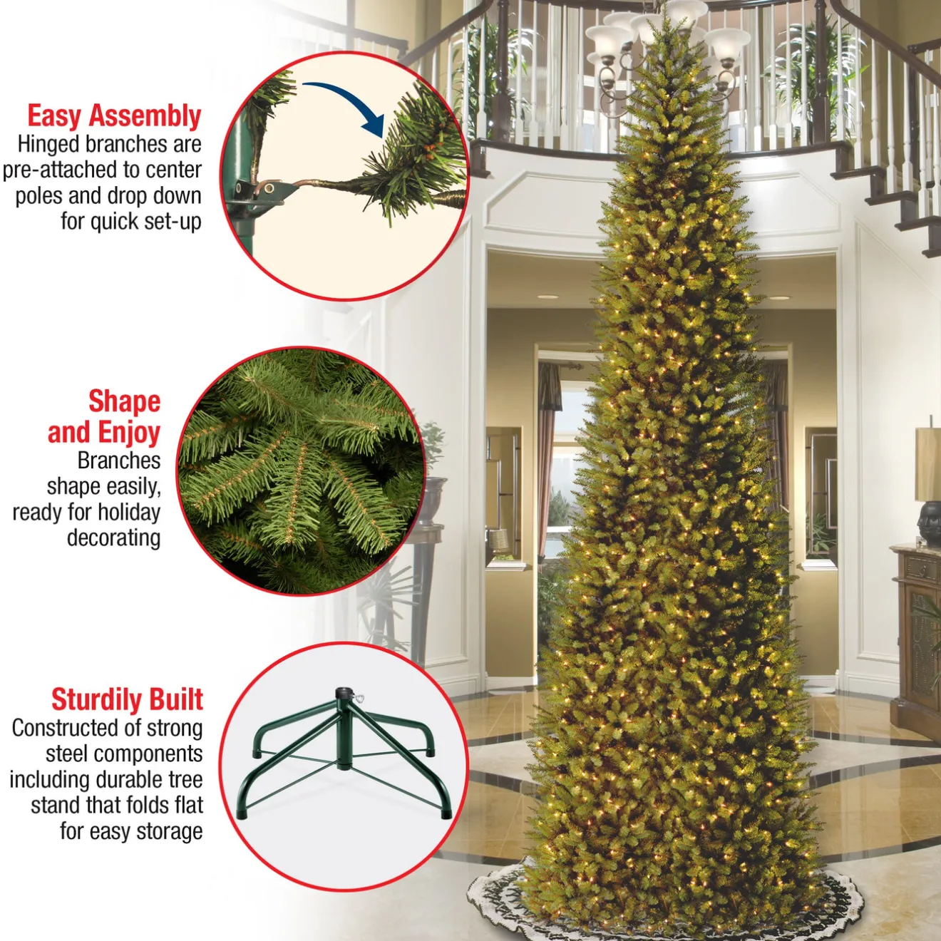 Outlet 10 ft. Kingswood Fir Pencil Slim Tree Pencil Slim|Unlit