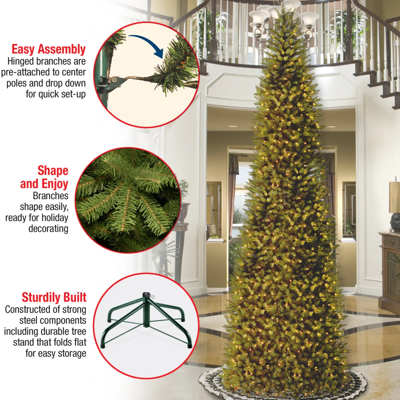 Outlet 10 ft. Kingswood Fir Pencil Slim Tree Pencil Slim|Unlit