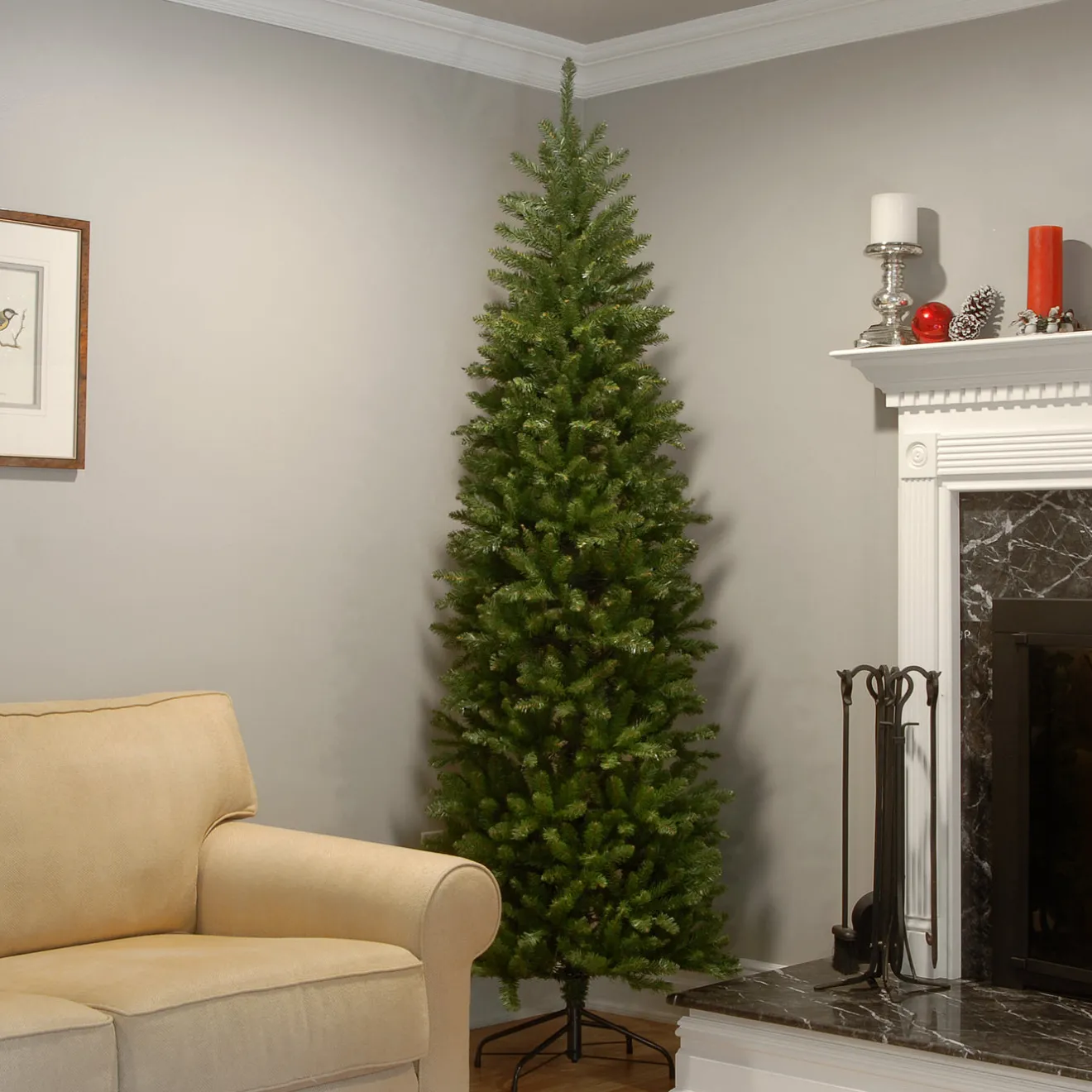 New 9 ft. Kingswood Fir Pencil Tree Pencil Slim|Unlit