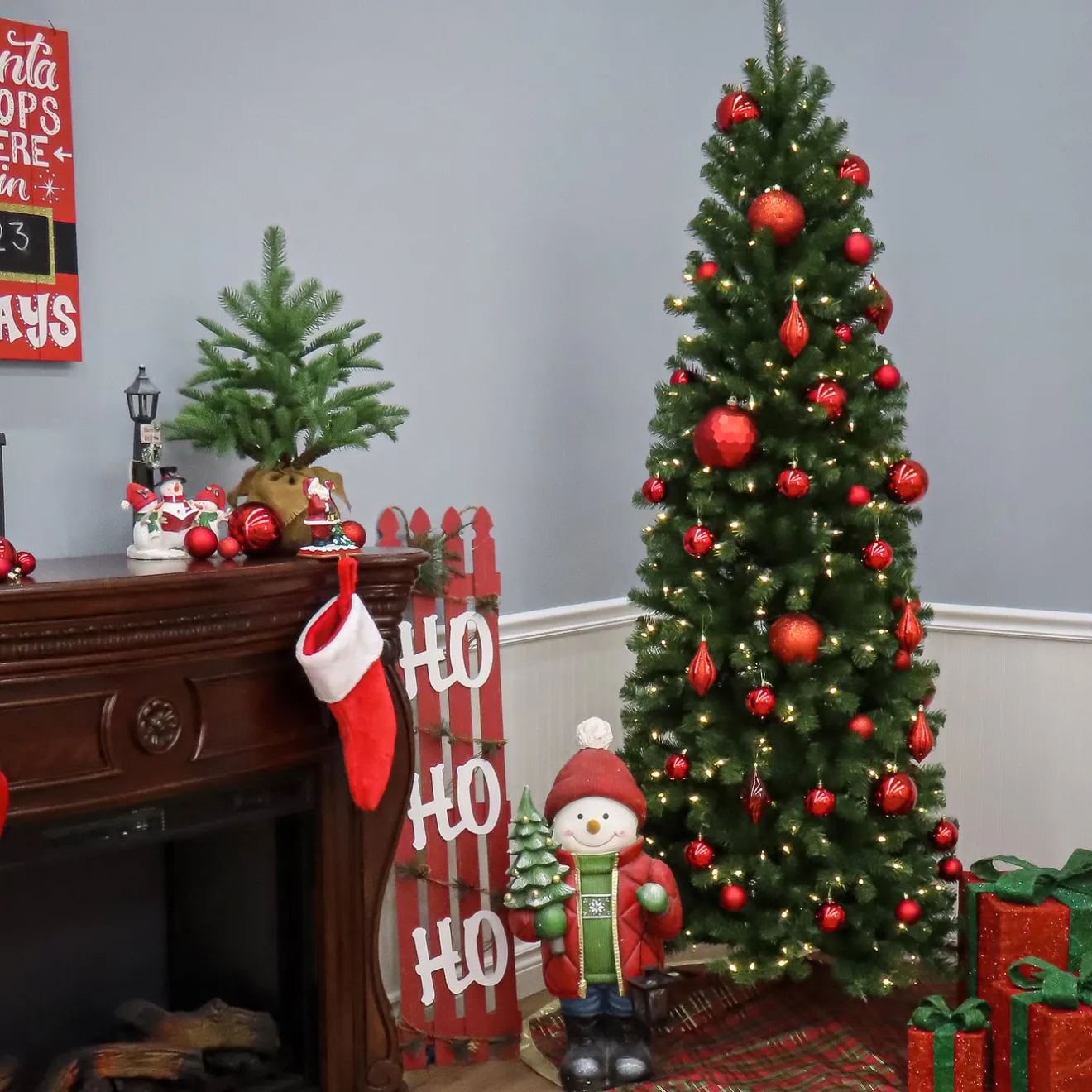 Sale 9 ft. North Valley Spruce Pencil Slim Tree Pencil Slim|Unlit