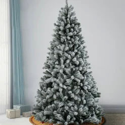 Sale 7.5 ft. North Valley Spruce Tree with Snow Dusted Braches Full|Unlit