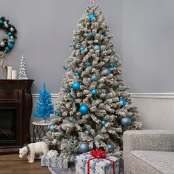Sale 7.5 ft. North Valley Spruce Tree with Snow Dusted Braches Full|Unlit