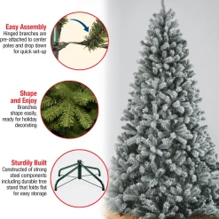 Sale 7.5 ft. North Valley Spruce Tree with Snow Dusted Braches Full|Unlit