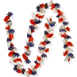 Best 6 ft. Patriotic Hydrangea Garland, 2-Pack Decorations