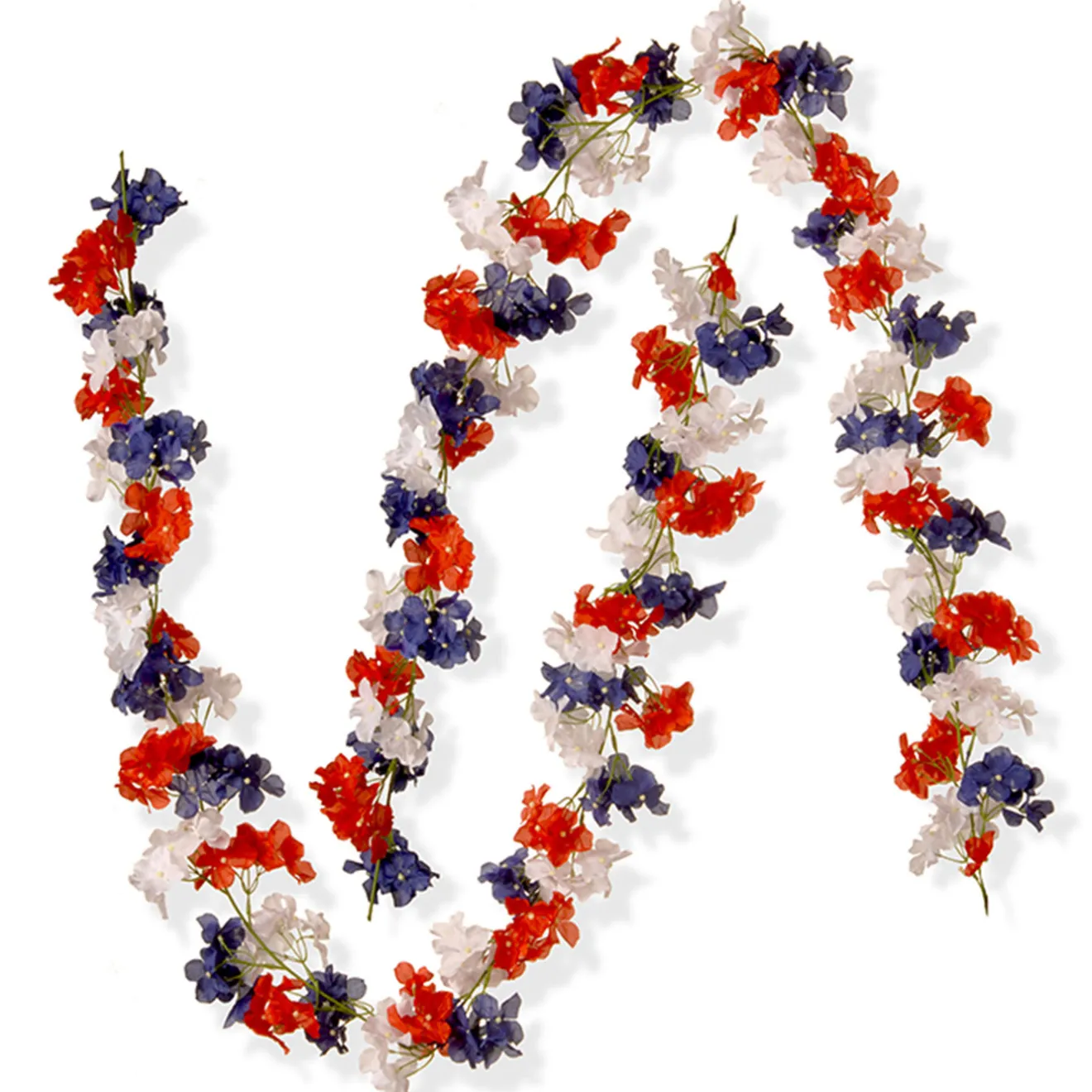 Best 6 ft. Patriotic Hydrangea Garland, 2-Pack Decorations