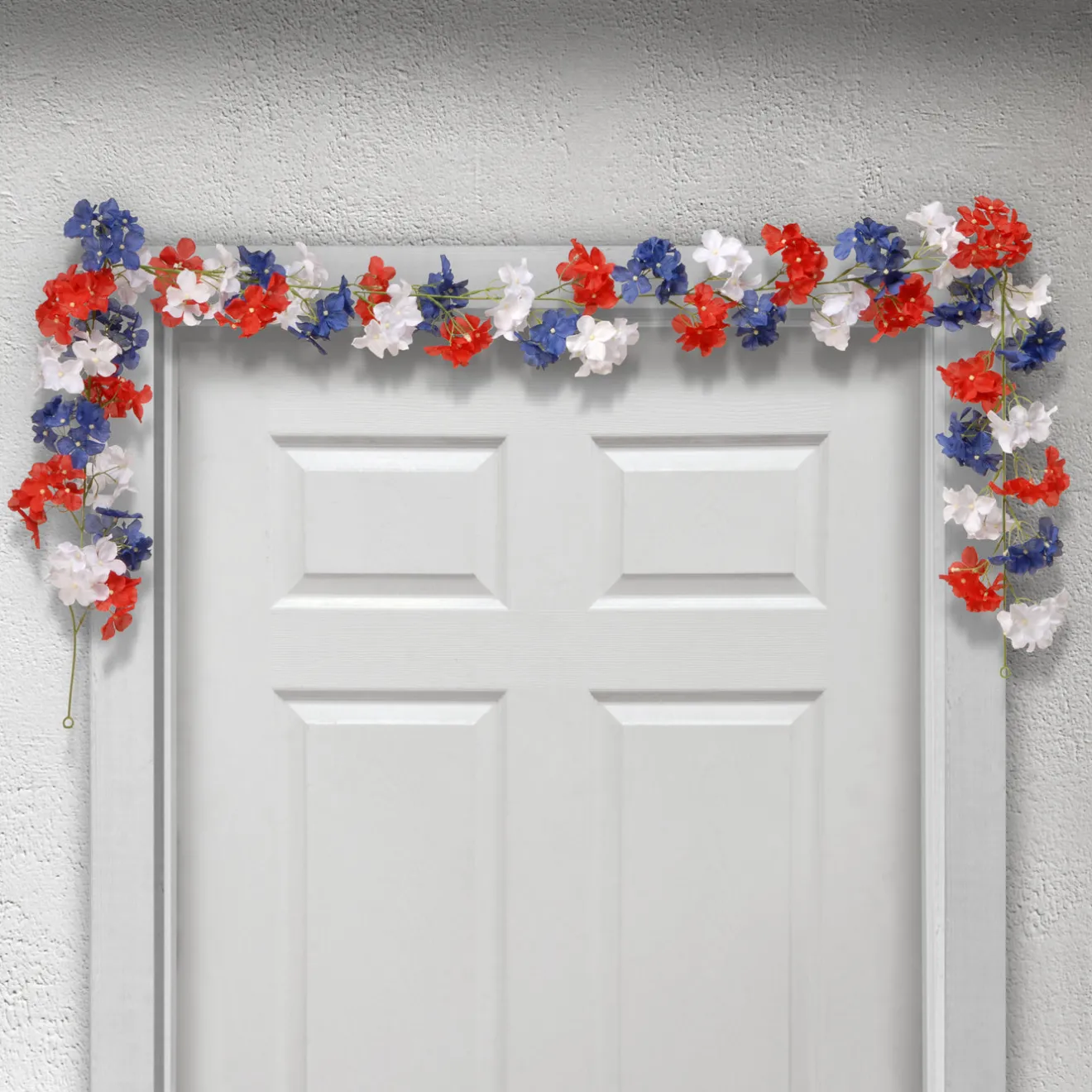 Best 6 ft. Patriotic Hydrangea Garland, 2-Pack Decorations