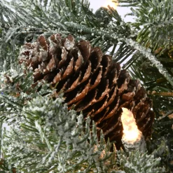 New 4 ft. Pre-Lit Snowy Morgan Spruce Tree with Clear Lights Slim|Pre-Lit